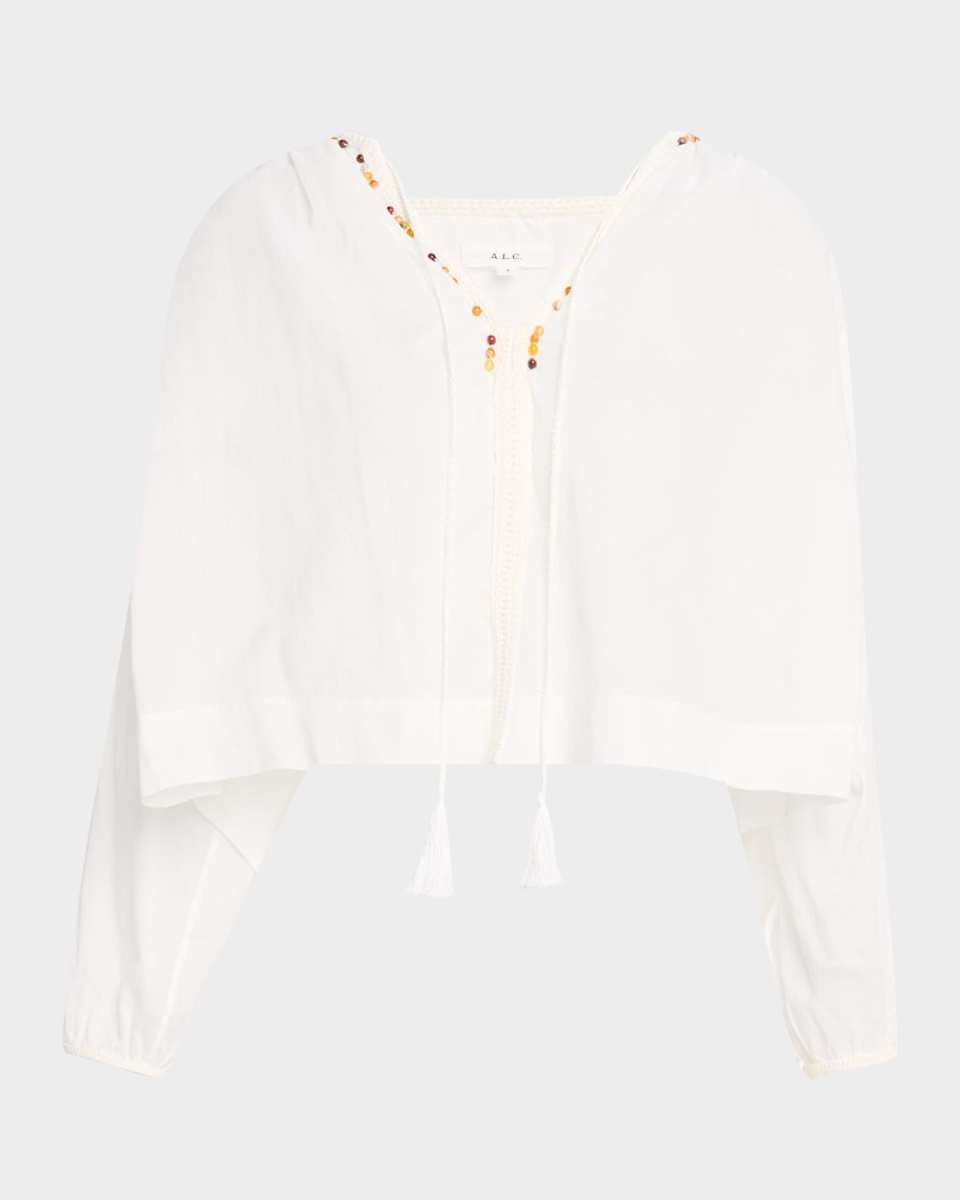 Jodie Beaded Long-Sleeve Top